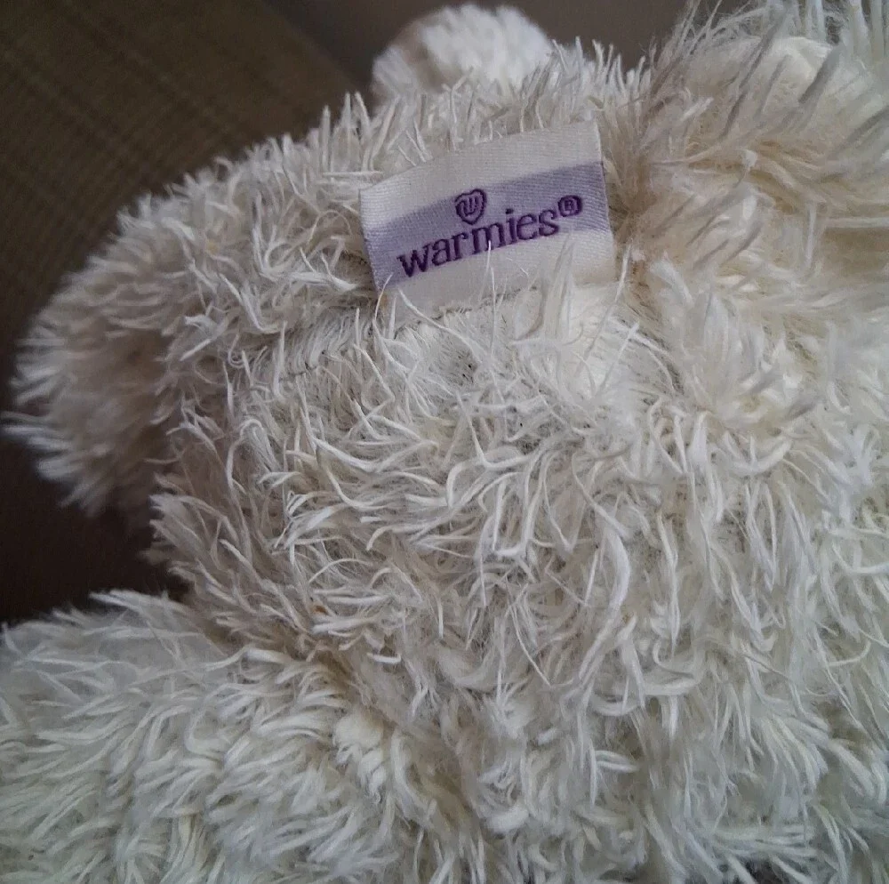 Warmies Cream and Tan Plush Dog with Black Nose